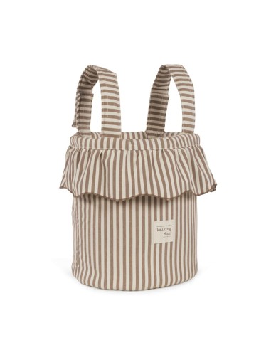 Bolso Bucket Praliné Rayas Moka