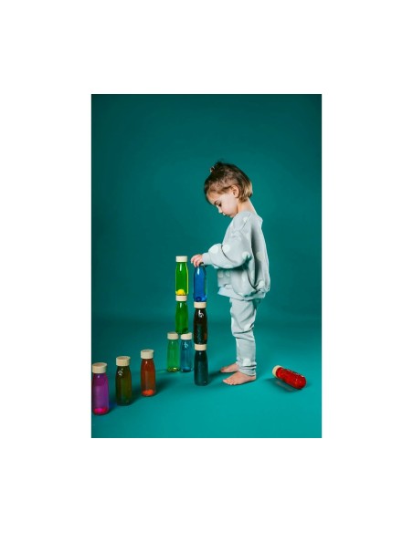 Botella Sensorial Flotante Amarilla Petit Boum