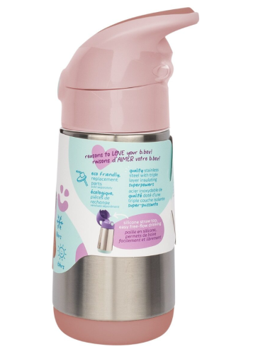 Botella térmica con pajita 350ml - Blush Crush