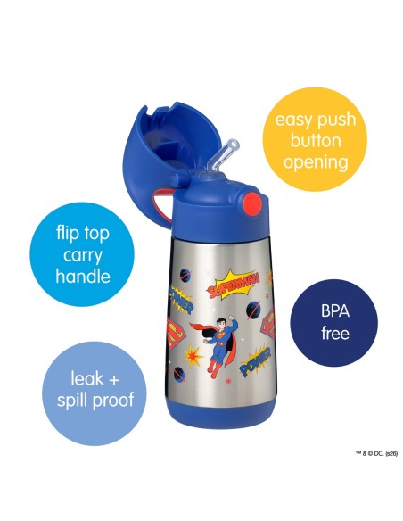 Botella térmica con pajita 350 ml - Superman