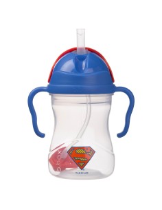 Taza con pajita flexible con pesa - Superman