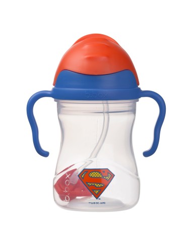 Taza con pajita flexible con pesa - Superman
