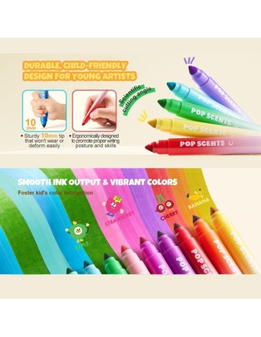 Rotuladores lavables perfumados (12 ud.) Jarmelo
