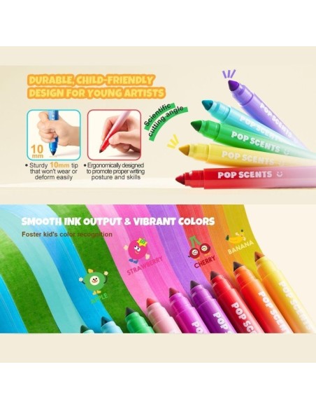 Rotuladores lavables perfumados (12 ud.) Jarmelo