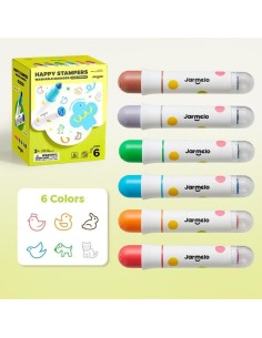 Rotuladores lavables con sello de animal (6 ud.) Jarmelo