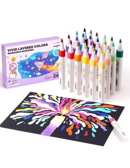 Rotuladores por capas lavables - VIVID COLORED (24 ud.) Jarmelo
