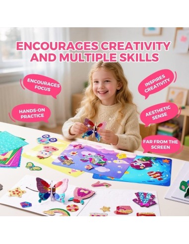 Kit creativo 3 en 1 láminas brillantes - FAIRY WORLD