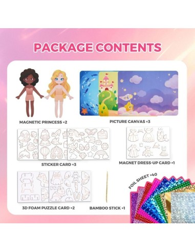 Kit creativo 3 en 1 láminas brillantes - FAIRY WORLD
