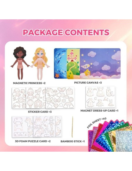 Kit creativo 3 en 1 láminas brillantes - FAIRY WORLD