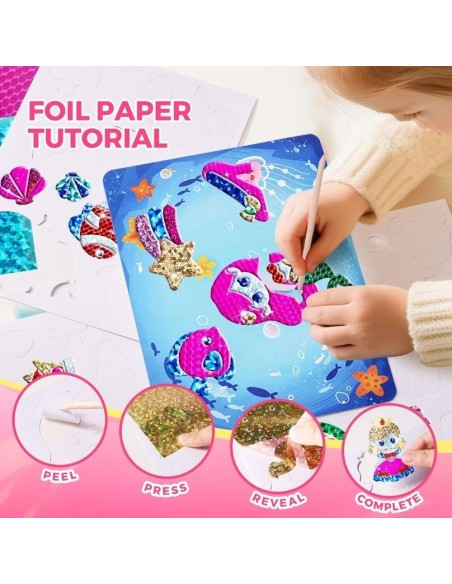Kit creativo 3 en 1 láminas brillantes - FAIRY WORLD