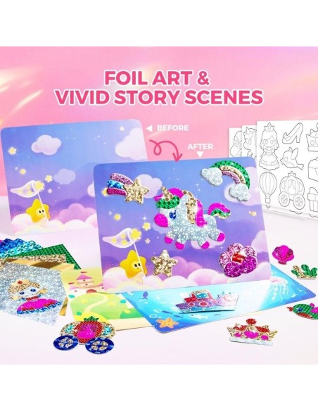 Kit creativo 3 en 1 láminas brillantes - FAIRY WORLD