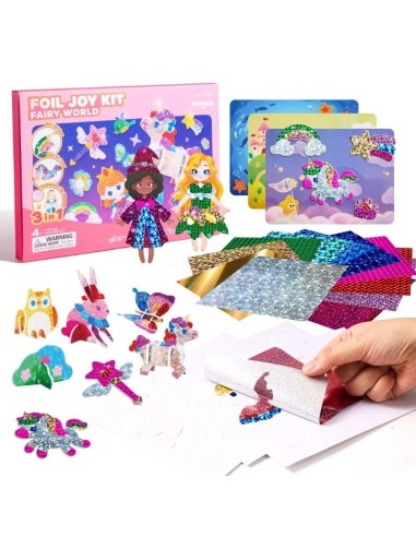 Kit creativo 3 en 1 láminas brillantes - FAIRY WORLD