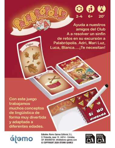 Juegos de mesa Palabrópolis Club A - Juego educativo de palabras