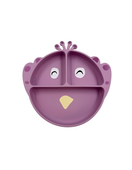 Plato 3 Compartimentos Silicona con Ventosa Mrs. Peacock Trixie