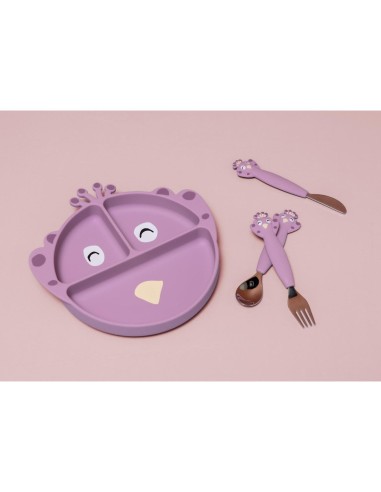 Plato 3 Compartimentos Silicona con Ventosa Mrs. Peacock Trixie