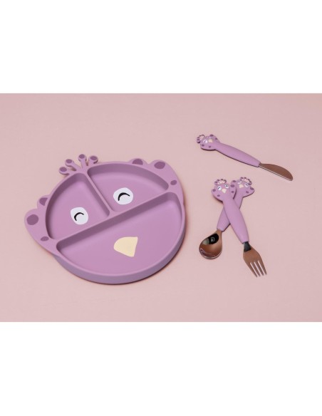 Plato 3 Compartimentos Silicona con Ventosa Mrs. Peacock Trixie