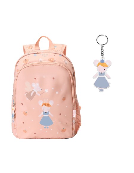 Mochila Mediana Mouse Fairies + Llavero Personalizable