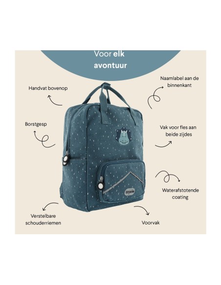 Mochila Escolar Grande Triceratops Personalizable Trixie