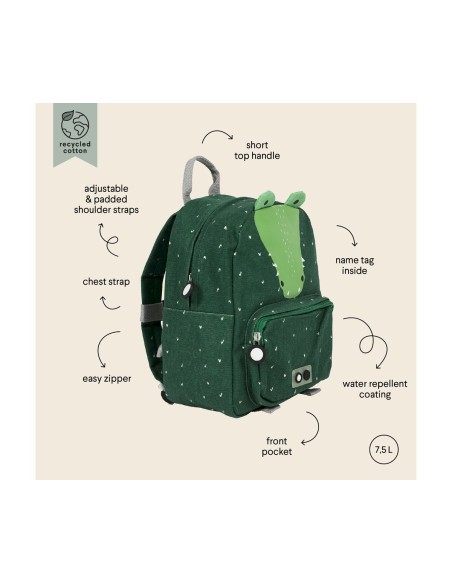 Mochila Trixie Mr. Crocodrile Personalizable Trixie