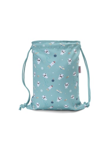 Mochila Saco Tela Panda in Space  Personalizable