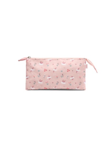 Estuche 3 Compartimentos Blossom Birds Personalizable