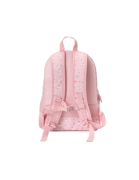 Mochila Mediana Blossom Birds  + Llavero Personalizable