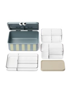Caja de Almuerzo con 3 Bandejas Extraíbles Blue Noui Noui 2