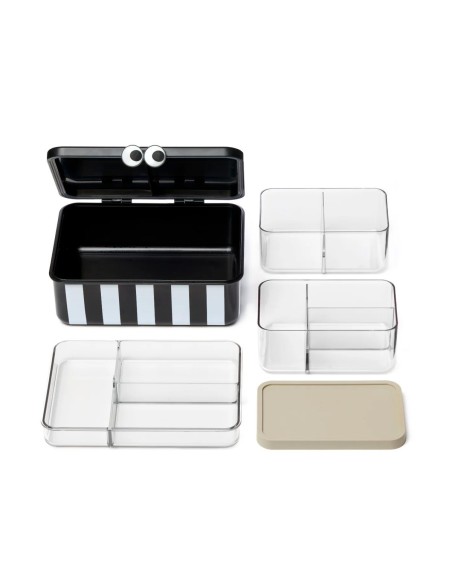 Caja de Almuerzo con 3 Bandejas Extraíbles Black Noui Noui