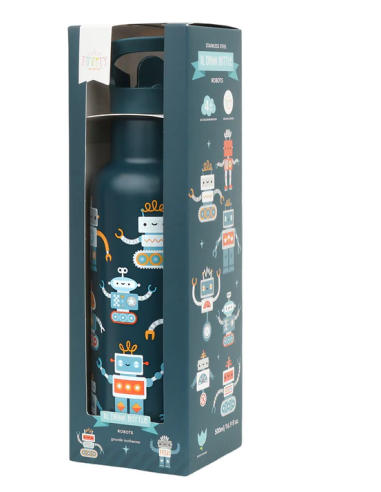 Botella Térmica Acero Robots  500ml A Little Lovely Company