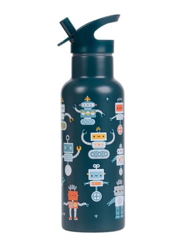 Botella Térmica Acero Robots  500ml A Little Lovely Company