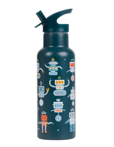 Botella Térmica Acero Robots  500ml A Little Lovely Company
