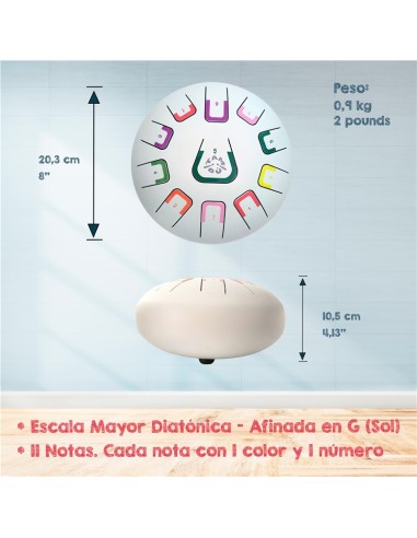 Tambú 8" 11 notas - Blanco Mate Juegaconmigo