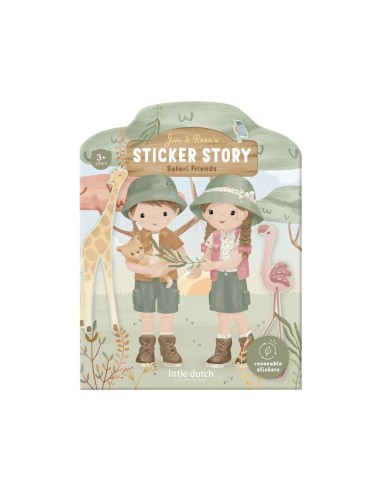 Libro de Pegatinas Reutilizables Safari Friends Little Dutch