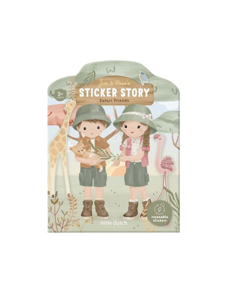 Libro de Pegatinas Reutilizables Safari Friends Little Dutch