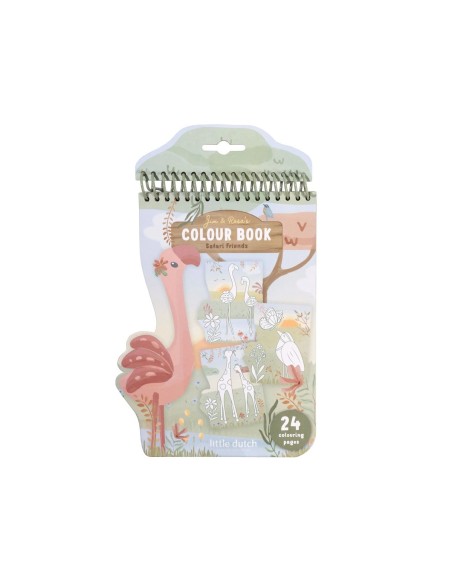 Libro para Colorear Flamenco Safari Friends Little Dutch
