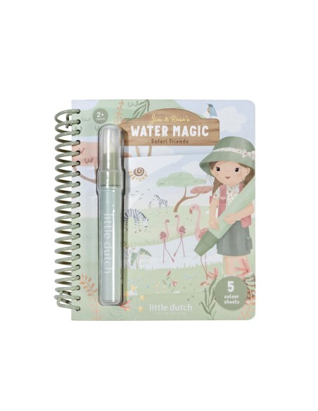 Libro Mágico Aqua para Colorear Rosa Safari Friends Little Dutch