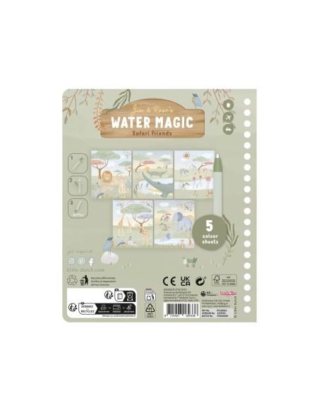 Libro Mágico Aqua para Colorear Jim Safari Friends Little Dutch