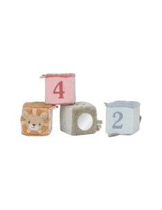 4 Cubos Apilables Blanditos Safari Friends Little Dutch