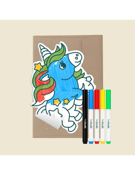 Reutilizable Tarjeta Creativa - Unicornio