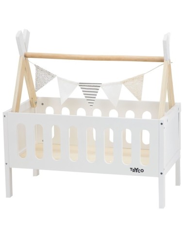 Cama de muñeca tipo tipi de madera