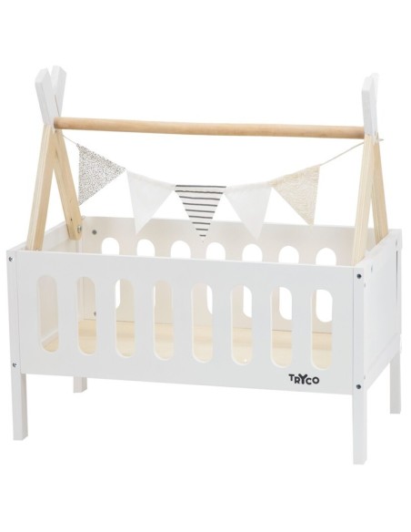 Cama de muñeca tipo tipi de madera