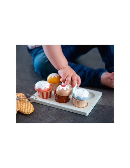 Juego de cupcakes de madera