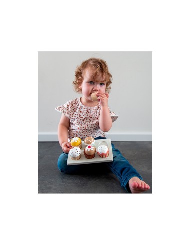 Juego de cupcakes de madera