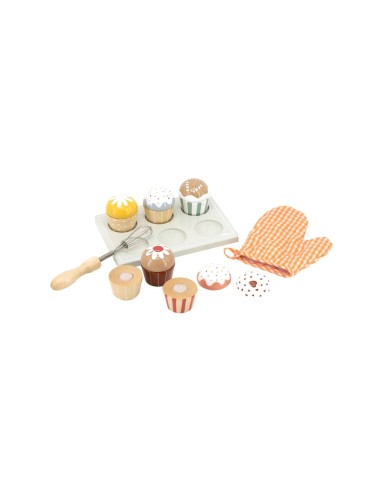 Juego de cupcakes de madera