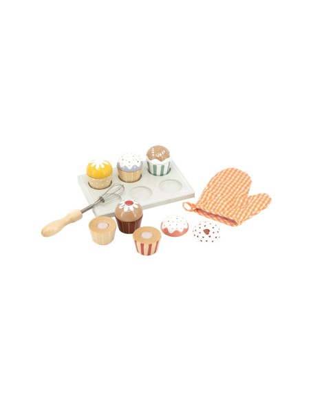 Juego de cupcakes de madera