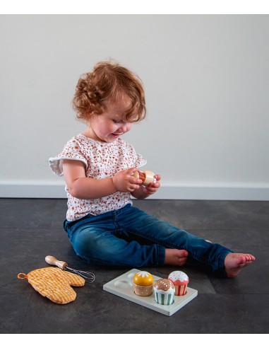 Juego de cupcakes de madera