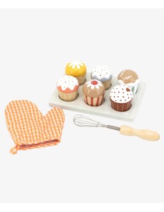 Juego de cupcakes de madera