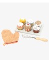 Juego de cupcakes de madera
