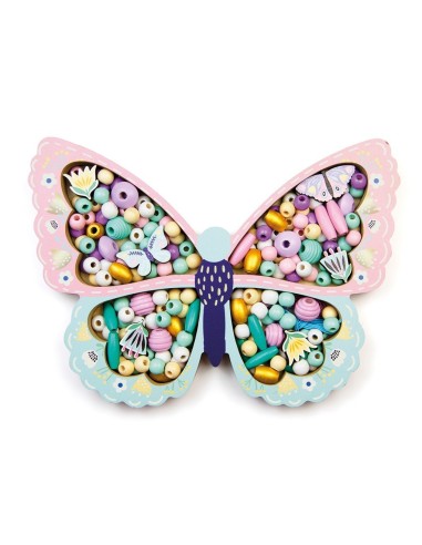Cuentas de madera tipo mariposa