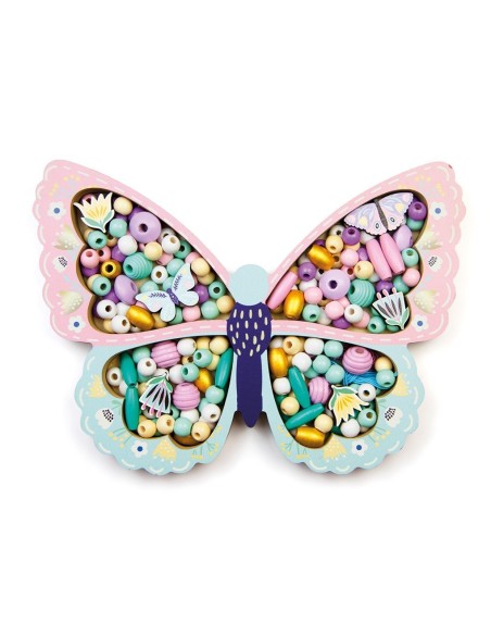 Cuentas de madera tipo mariposa